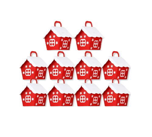 Pudełka domek świąteczny na  słodycze, ciastka 6x8x10 cm 10 szt OPAK-OL.png